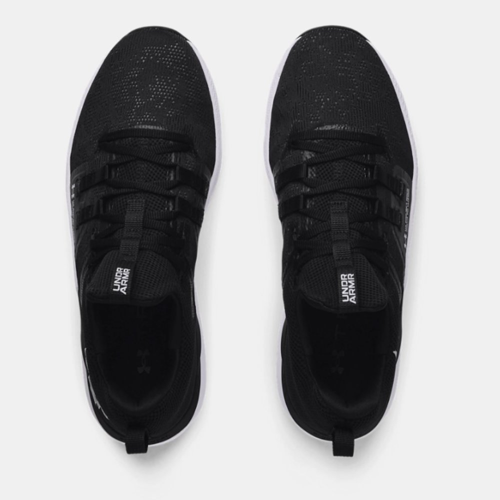 UA Project Rock BSR Training Shoes Unisex Charged Cotton Black White